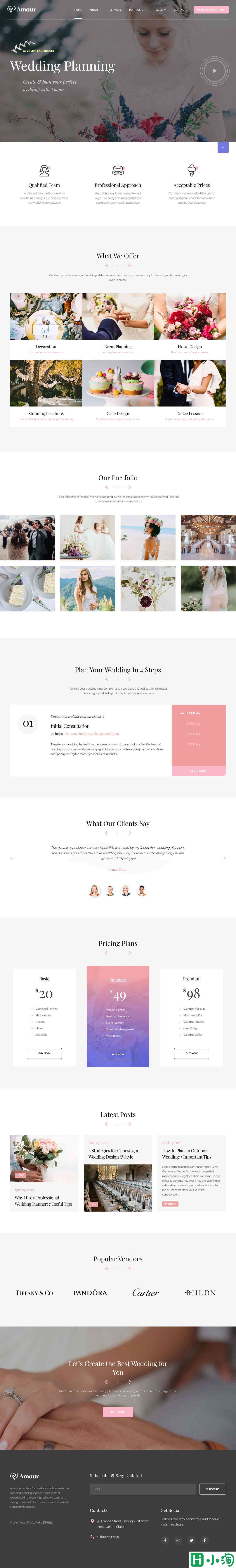 梦幻婚礼定制网站模板-PC预览